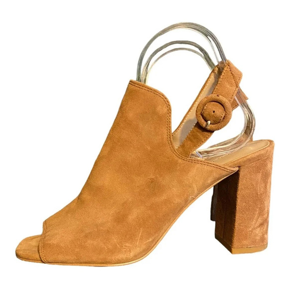 Banana Republic Shoes - Banana Republic suede tan leather heeled shoe size 7.5